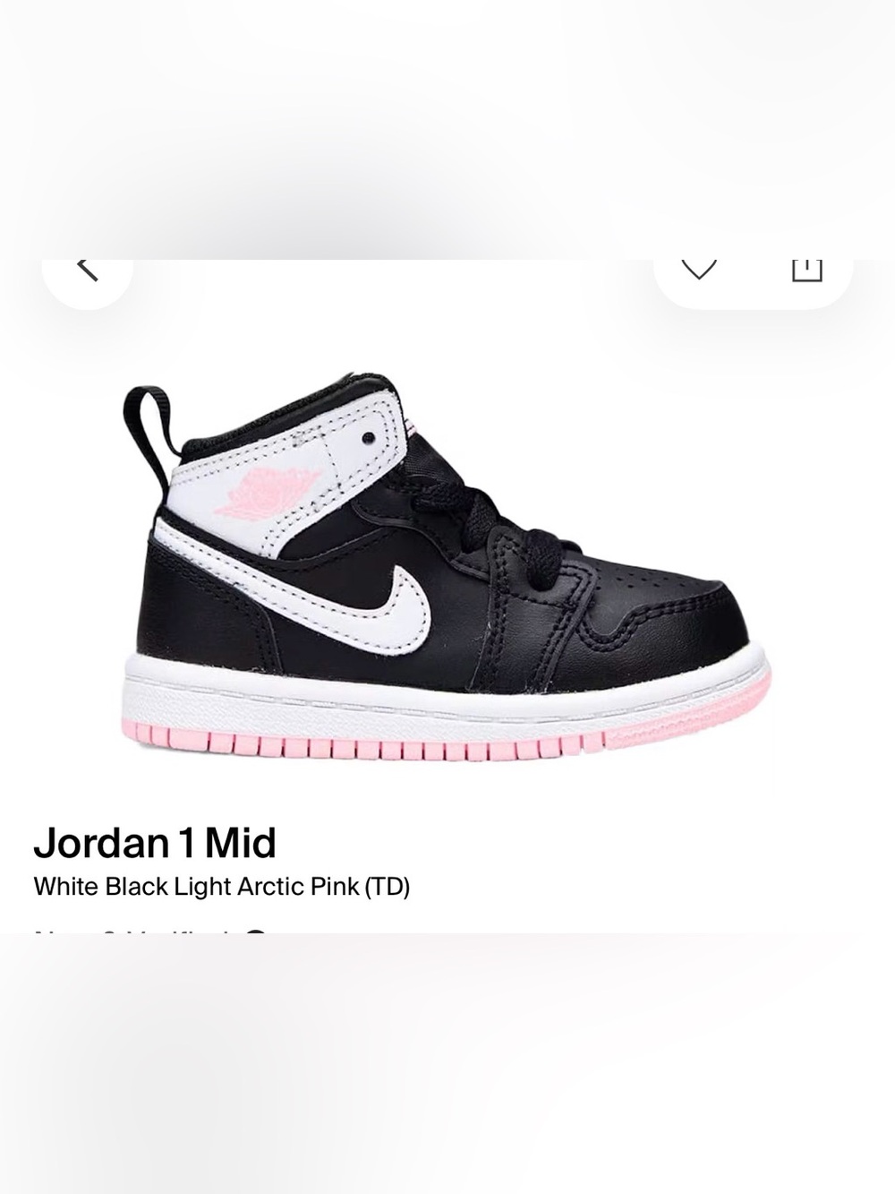 Jordan Kids' High-Top Sneakers in Black, White & Light Pink